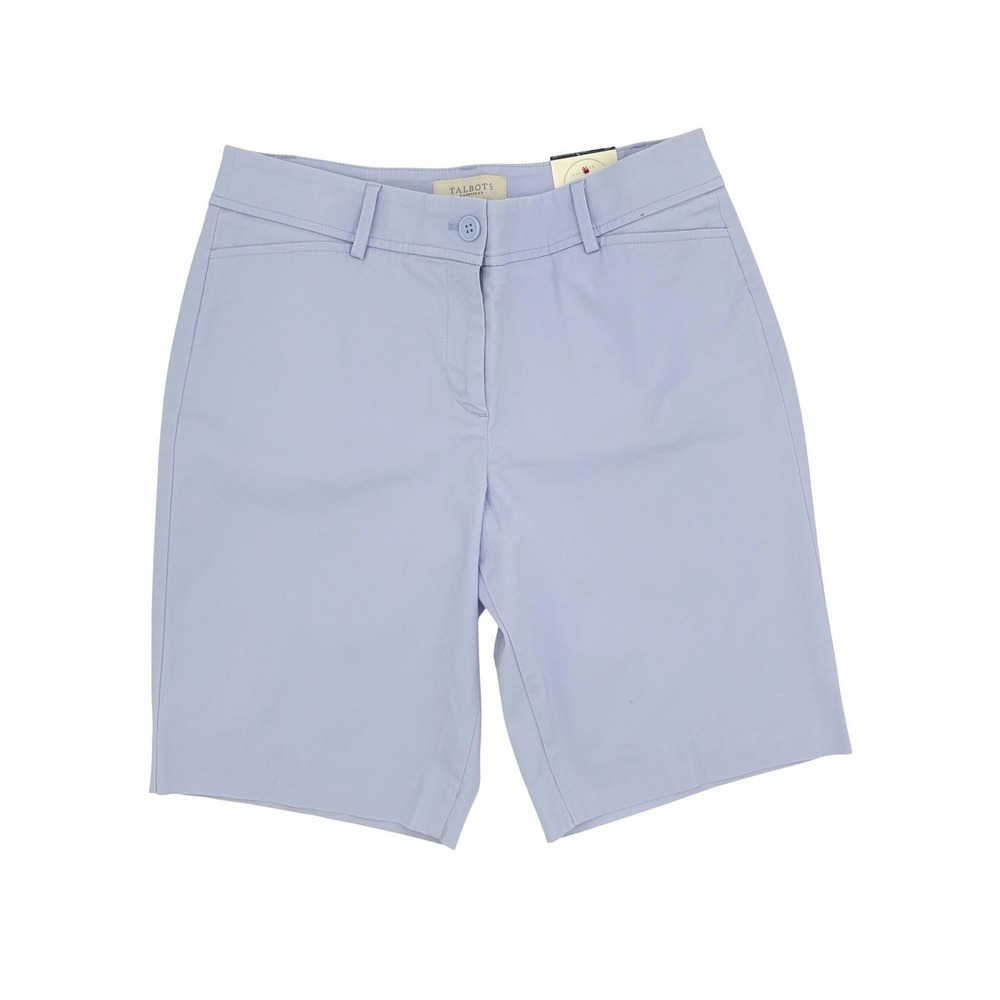 Talbots Simply Flattering Bermuda Shorts Light Blue 8 Petite 9.5 Inch Inseam NWT